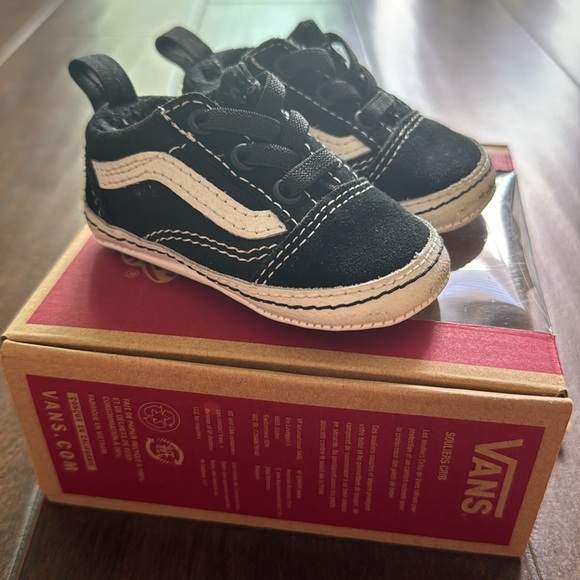 Vans Old School Crib Shoe Black/True White size 2.0 6-12 weeks - Picture 4 of 7